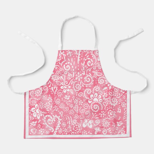 Pink-Paisley-Schürze des Kindes Schürze (Vorderseite)