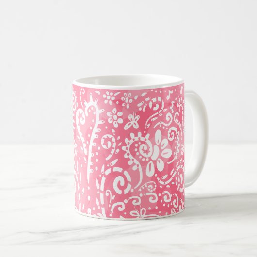 Pink Paisley Tasse (VorderseiteRechts)