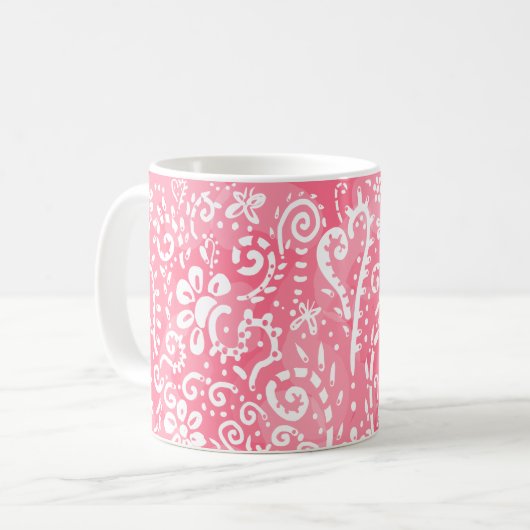 Pink Paisley Tasse (Vorderseite Links)