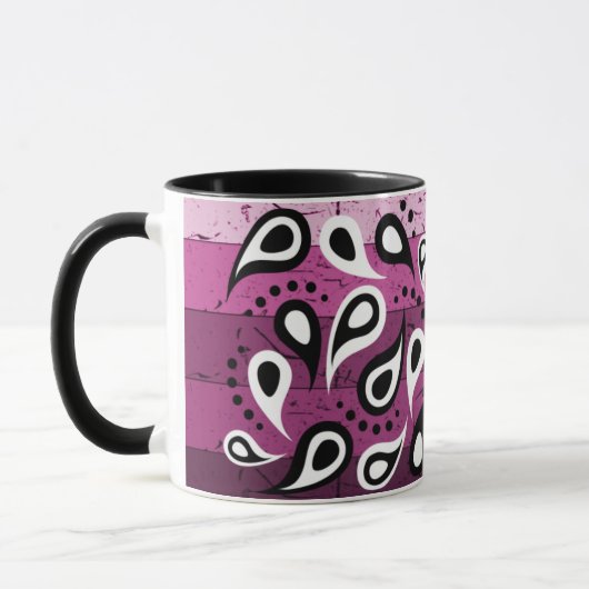 Pink Paisley Textile Muster Tasse (Links)