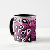 Pink Paisley Textile Muster Tasse (Vorderseite Links)