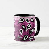 Pink Paisley Textile Muster Tasse (VorderseiteRechts)