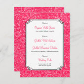Pink Paisley Wedding Reception Dinner Menü Einladung (Vorne/Hinten)