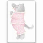 PINK PAJAMAS CAT 2"X2" Vinyl Sticker (Vorderseite)