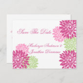 Pink Pale Green Blume Petals Save the Date Ankündigungspostkarte (Vorne/Hinten)