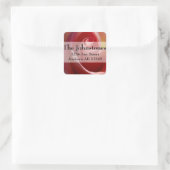 Pink Pale Moon Rose Hochzeitshilfsadresse Quadratischer Aufkleber (Tasche)