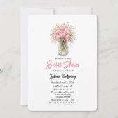 Pink Palette Ranunculus Mason Jar Bridal Shower Einladung (Vorderseite)