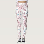 Pink Palette William Morris Design Leggings (Vorderseite)