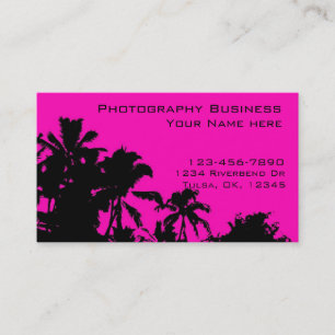 Pink palm anpassbare Visitenkarten für Fotografie Visitenkarte