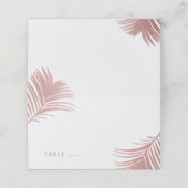 Pink Palm Blätter Tropical Modern Beach Platzkarte (Außenseite Aufgefaltet)