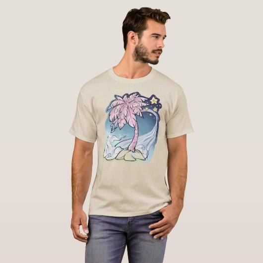 Pink Palm & Blue Bird Men's T - Shirt (Vorne ganz)