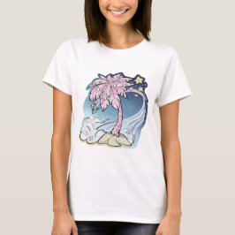 Pink Palm & Blue Bird Women's T - Shirt