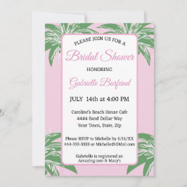 Pink Palm Bridal Shower Invitation | Tropical Palm Einladung