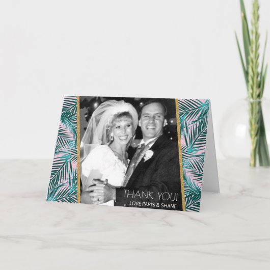 Pink Palm geklappt Danke Karte 12x18 (Vorderseite)