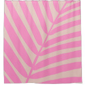 Pink Palm Leaf Duschvorhang (Vorderseite)