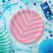 Pink Palm Leaf Pappteller (Party)