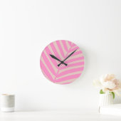 Pink Palm Leaf Runde Wanduhr (Zuhause)