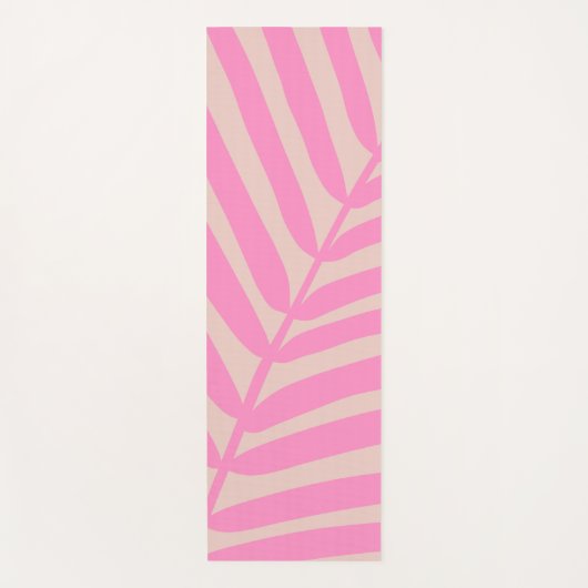Pink Palm Leaf Yogamatte (Vorderseite)