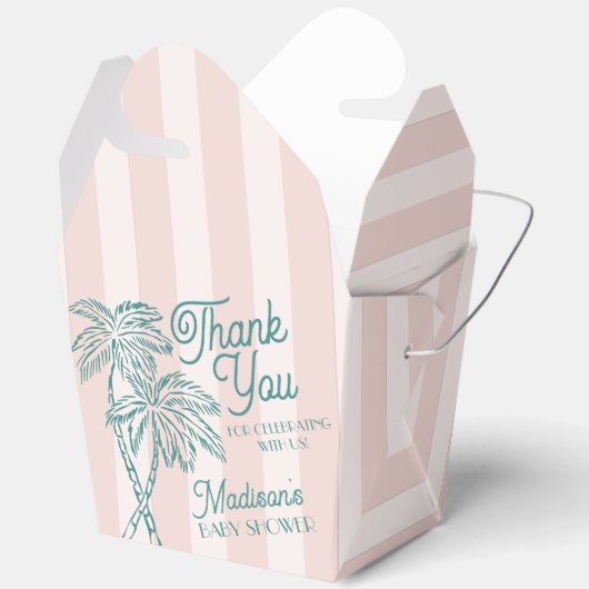 Pink Palm Spring Pastel Beach Baby Dusche Geschenkschachtel (Offen)