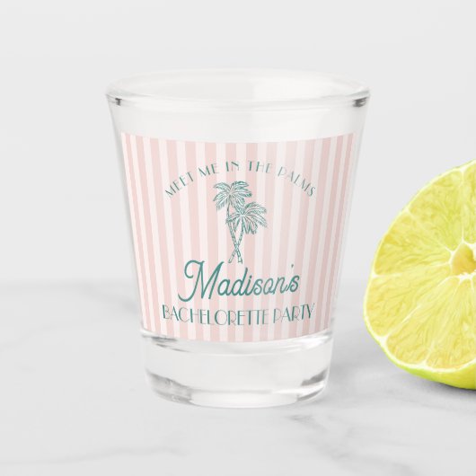 Pink Palm Spring Pastel Beach Bachelorette Favor Schnapsglas (Vorderseite)
