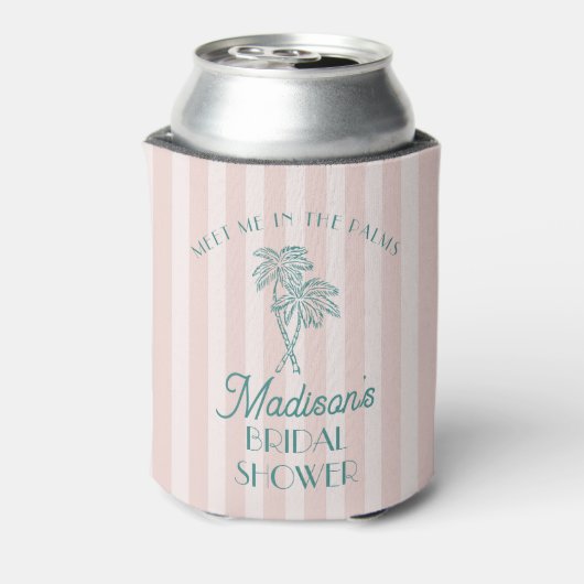 Pink Palm Spring Pastel Beach Brautparty Favoriten Dosenkühler (Kanne Rückseite)