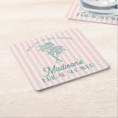 Pink Palm Spring Pastell Beach Brautparty Rechteckiger Pappuntersetzer (angewinkelt)