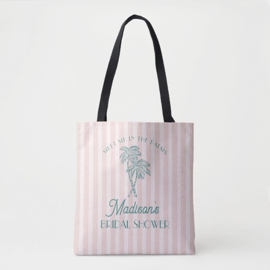 Pink Palm Spring Pastell Beach Brautparty Tasche (Vorderseite)