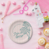 Pink Palm Spring Pastell Beach Gastgeschenke Pappteller (Party)