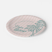 Pink Palm Spring Pastell Beach Gastgeschenke Pappteller (Schrägansicht)