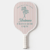 Pink Palm Spring Pastell Beach Junggeselinnen-Absc Pickleball Schläger (Vorderseite)