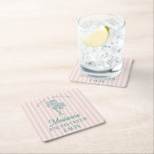 Pink Palm Spring Pastell Beach Junggeselinnen-Absc Rechteckiger Pappuntersetzer (Vor Ort)