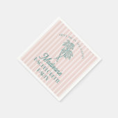 Pink Palm Spring Pastell Beach Junggeselinnen-Absc Serviette (Ecke)