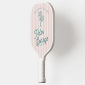 Pink Palm Spring Pastell Beach Party Pickleball Schläger (Links)