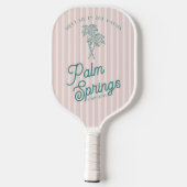 Pink Palm Spring Pastell Beach Party Pickleball Schläger (Rückseite)