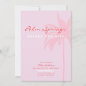 Pink Palm Springs Bachelorette Wochenende Einladun Einladung (Vorderseite)