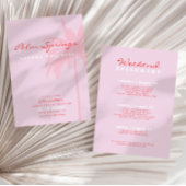 Pink Palm Springs Bachelorette Wochenende Einladun Einladung