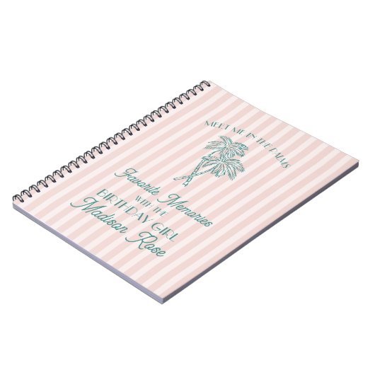 Pink Palm Springs Favorit Erinnerungen mit Geburts Notizblock (Linke Seite)