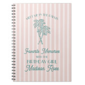 Pink Palm Springs Favorit Erinnerungen mit Geburts Notizblock (Vorderseite)