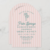 Pink Palm Springs Pastel Beach Bachelorette Weeken Einladung (Vorne/Hinten)