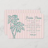 Pink Palm Springs Pastel Beach Panties Bitte einfü Begleitkarte (Vorne/Hinten)