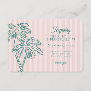 Pink Palm Springs Pastell Beach Registry Beilage Begleitkarte
