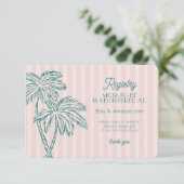 Pink Palm Springs Pastell Beach Registry Beilage Begleitkarte (Stehend Vorderseite)