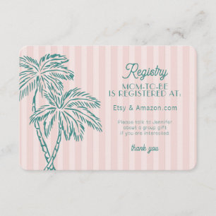 Pink Palm Springs Pastell Beach Registry Beilage Begleitkarte