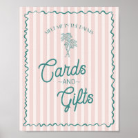 Pink Palm Springs Pastellfarben Strandkarten & Ges