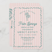 Pink Palm Springs Pastellfarbenes Brautparty Einladung (Vorne/Hinten)