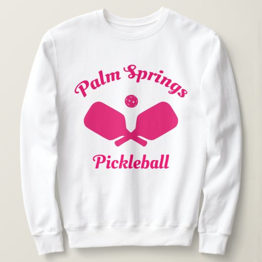 Pink Palm Springs Pickleball Sweatshirt (Design vorne)