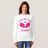 Pink Palm Springs Pickleball Sweatshirt (Vorne ganz)
