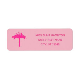 Pink Palm Tree Address Labels