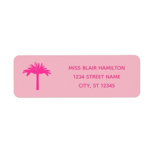 Pink Palm Tree Address Labels (Vorne)