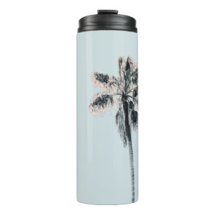 Pink Palm Tree Aqua Mint Sky Retro Thermosbecher